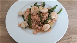 Risotto with flambeed shrimp